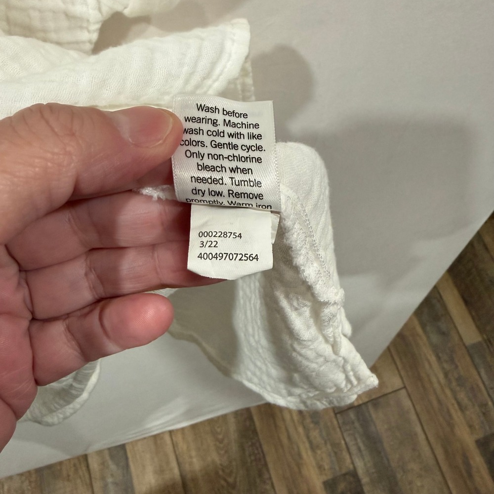 Sonoma Goods For Life‎ White Cotton Gauze Vital Shirt WS21W011RS2 Womens XL New - Picture 7 of 12